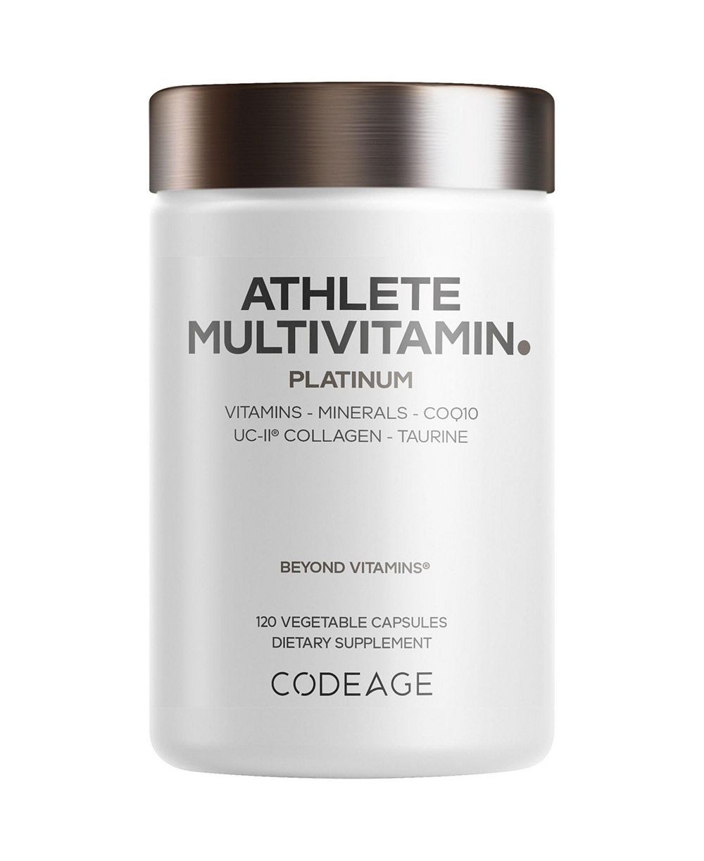 Мультивитамины Codeage Athlete Platinum, Creatine Taurine, Electrolytes, CoQ10, UC-II Collagen, 120 Capsules