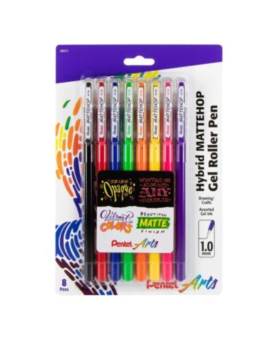 Гелевая ручка Pentel Arts Hybrid Mattehop 1.0mm Pack of 8
