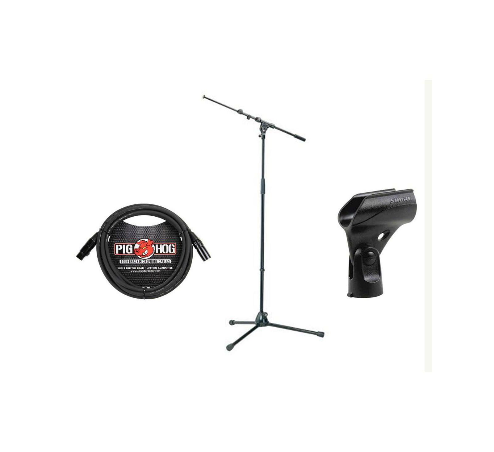 K&M 210/9 Microphone Stand with Telescoping Boom, Microphone Stand Adapter and Cable, 35.43-63.18" Height