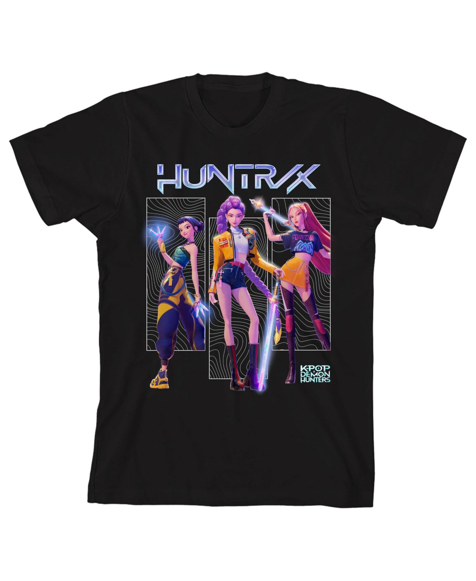 Детская футболка Kpop Demon Hunters с коротким рукавом и круглым вырезом