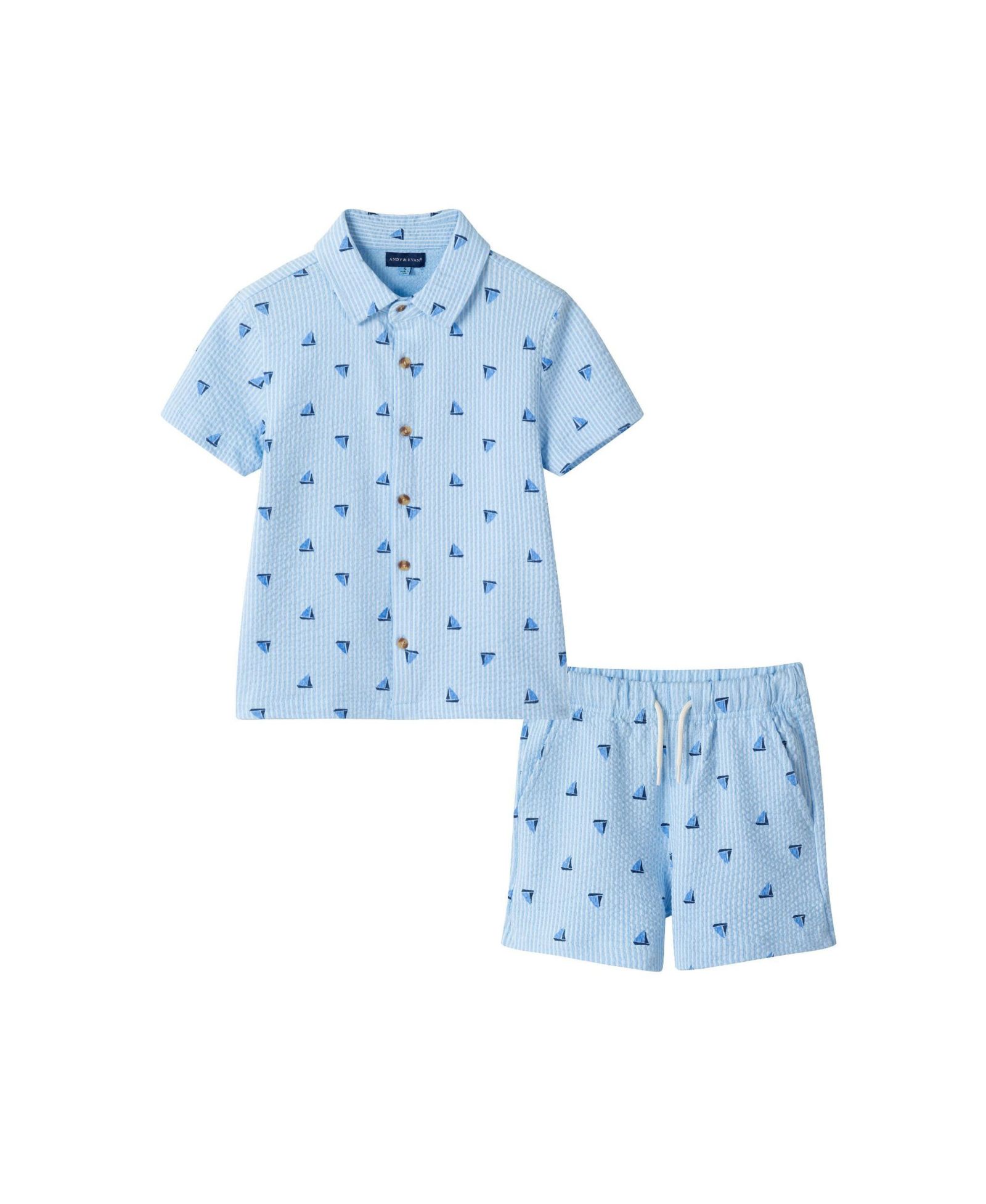 Набор Andy & Evan Big Boys Navy Sailboat Buttondown и шорты Cabana Set