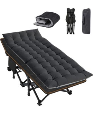 Складная походная койка ABORON с матом: 75"x28", прочная кровать из Oxford 1200D для взрослых с сумкой для переноски