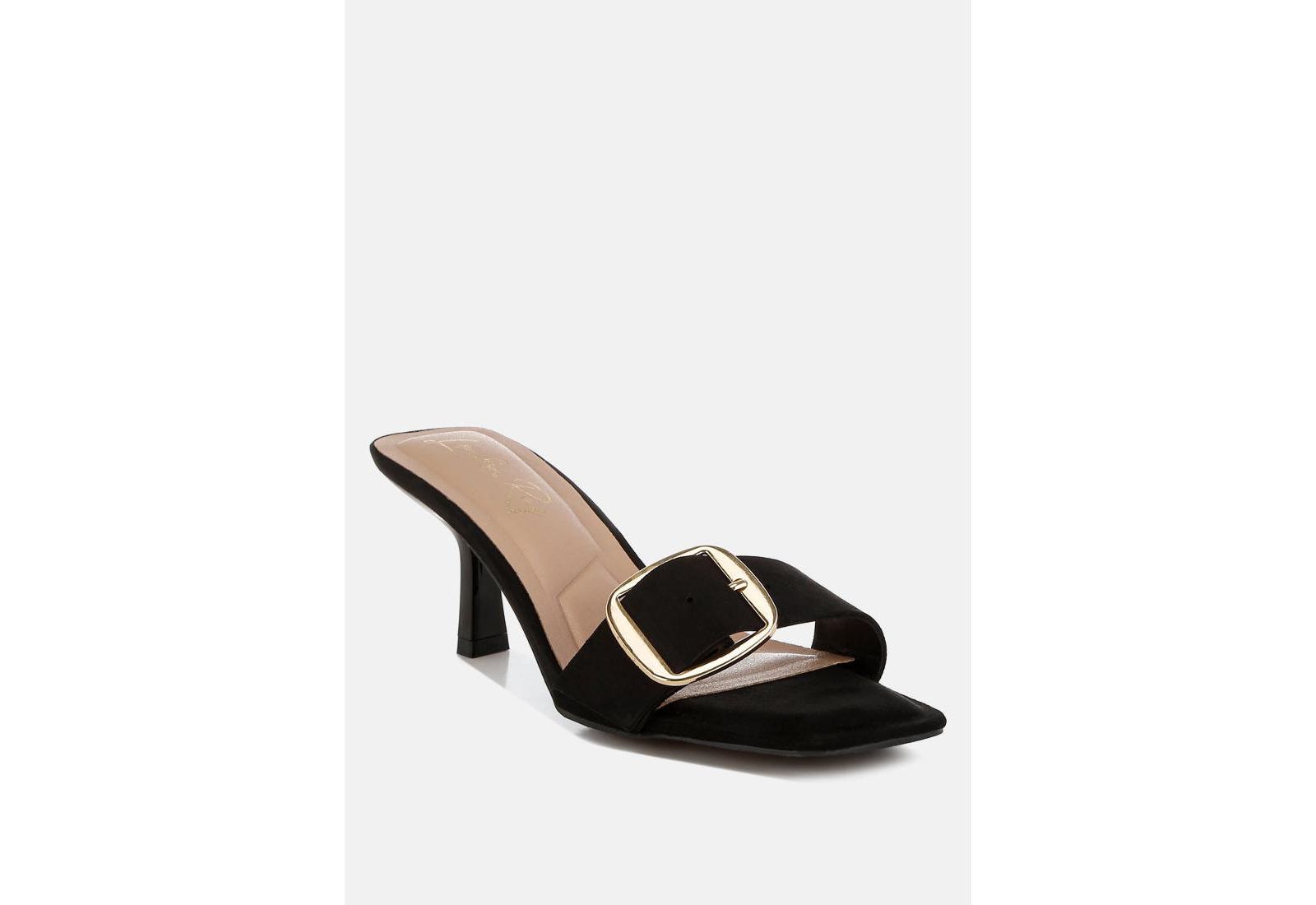 London Rag Women's Acacia Buckle Strap Slip On Sandals