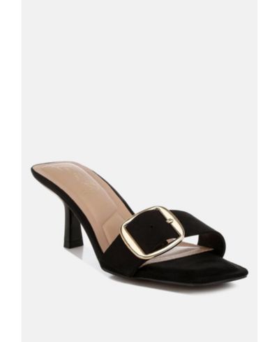London Rag Women's Acacia Buckle Strap Slip On Sandals