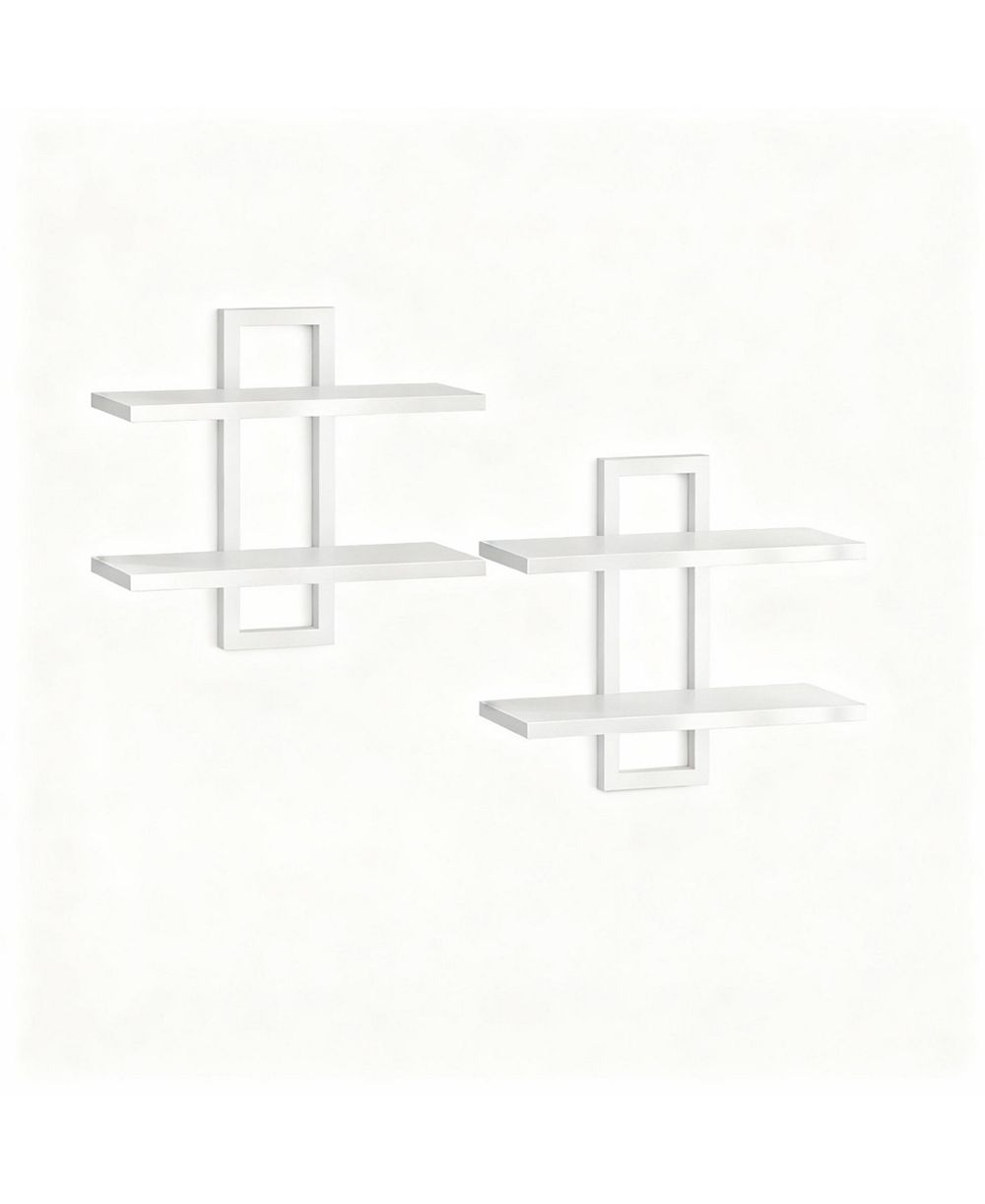 YIGII Double-Layer Floating Shelves for Home Decor, Capacity, Easy Install, Versatile Use