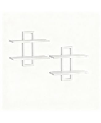 YIGII Double-Layer Floating Shelves for Home Decor, Capacity, Easy Install, Versatile Use