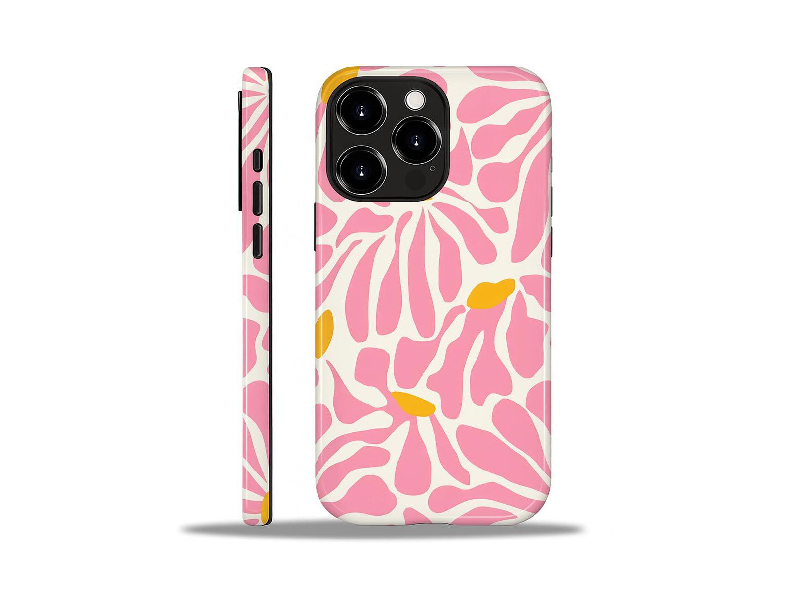 Чехол Gonez для iPhone 15 Pro 2-in-1 Shockproof с цветочным принтом