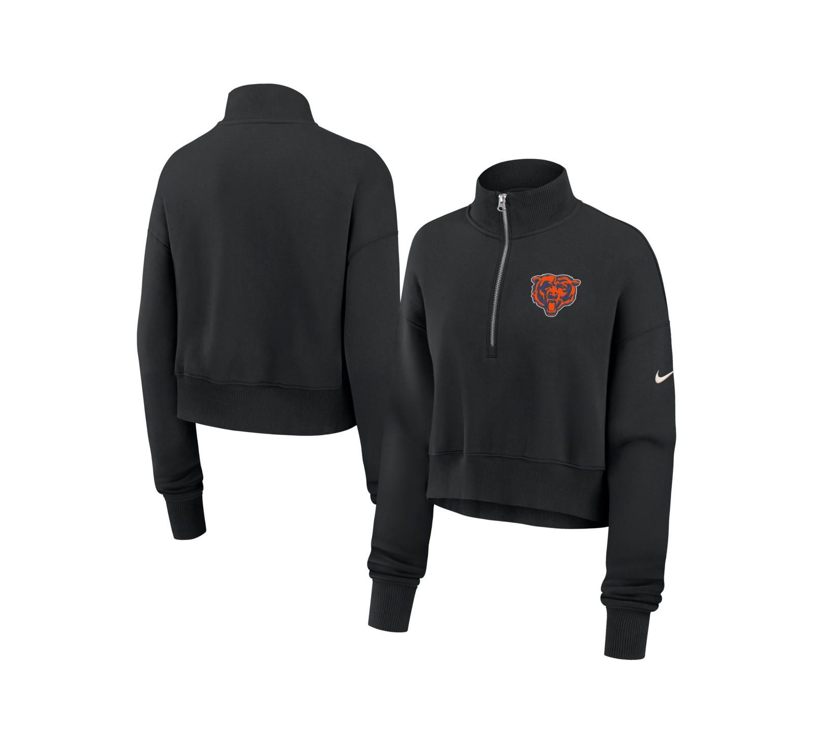 Женская толстовка Nike Chicago Bears Legacy Phoenix Fleece Cropped Half-Zip
