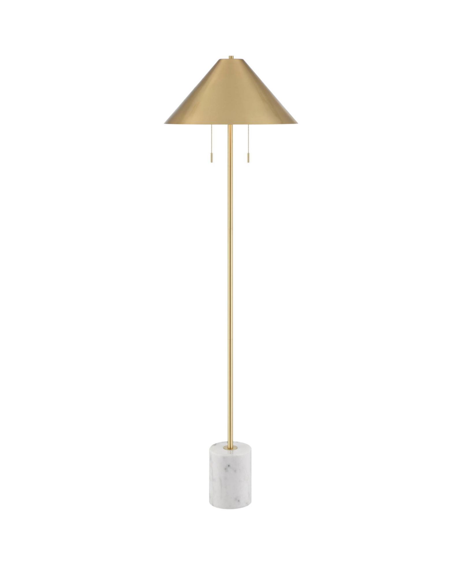 Possini Euro Design Scava Mid Century Modern 61 1/2" Tall Standing Floor Lamp Pole Pull Chain Marble Antique Brass Finish