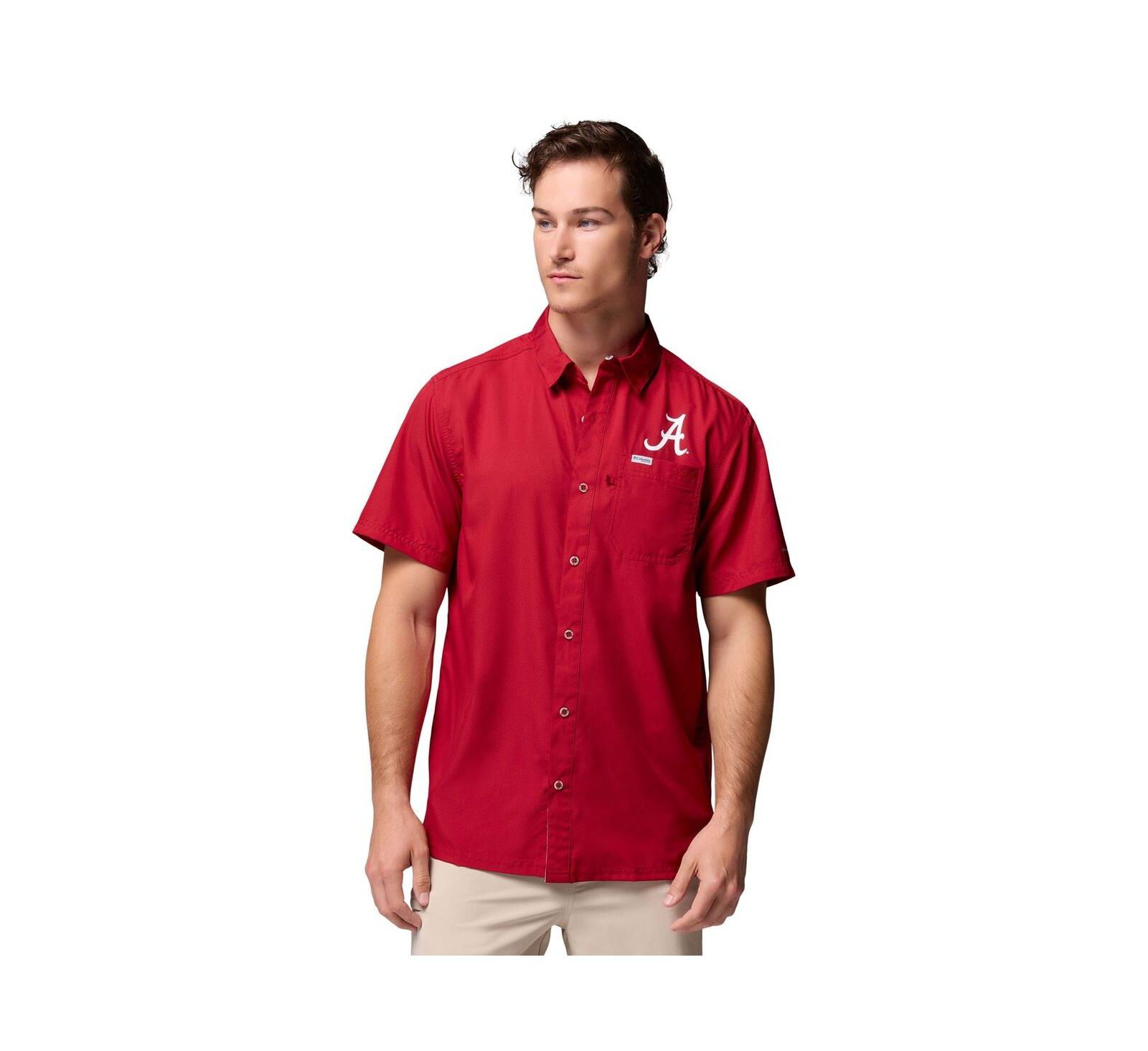 Мужская рубашка Columbia Crimson Alabama Crimson Tide Slack Tide Camp Button-Up