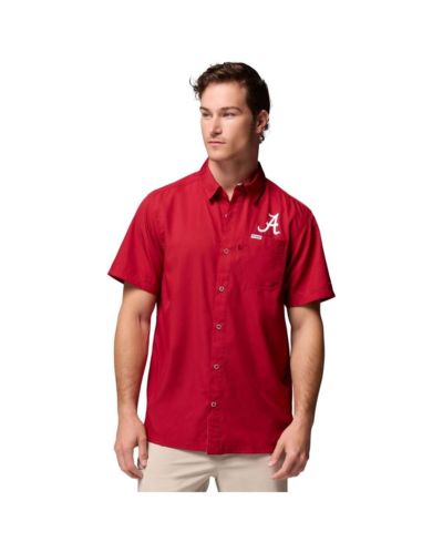 Мужская рубашка Columbia Crimson Alabama Crimson Tide Slack Tide Camp Button-Up