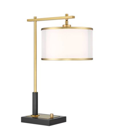 Possini Euro Design Настольная лампа Hayven 23 1/2" Mid Century Modern с портами USB, черная и золотая