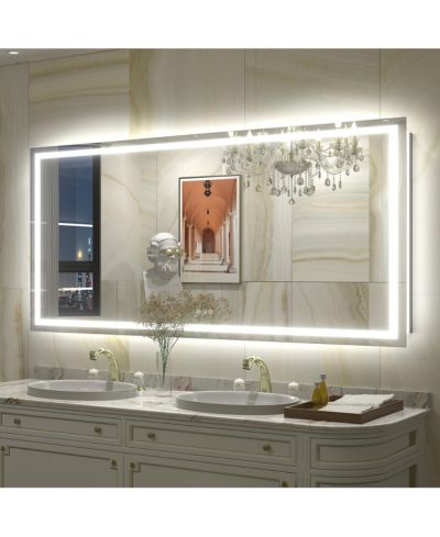 Зеркало для ванной Apmir 60" x 28" с LED-подсветкой и антизапотеванием, закаленное стекло