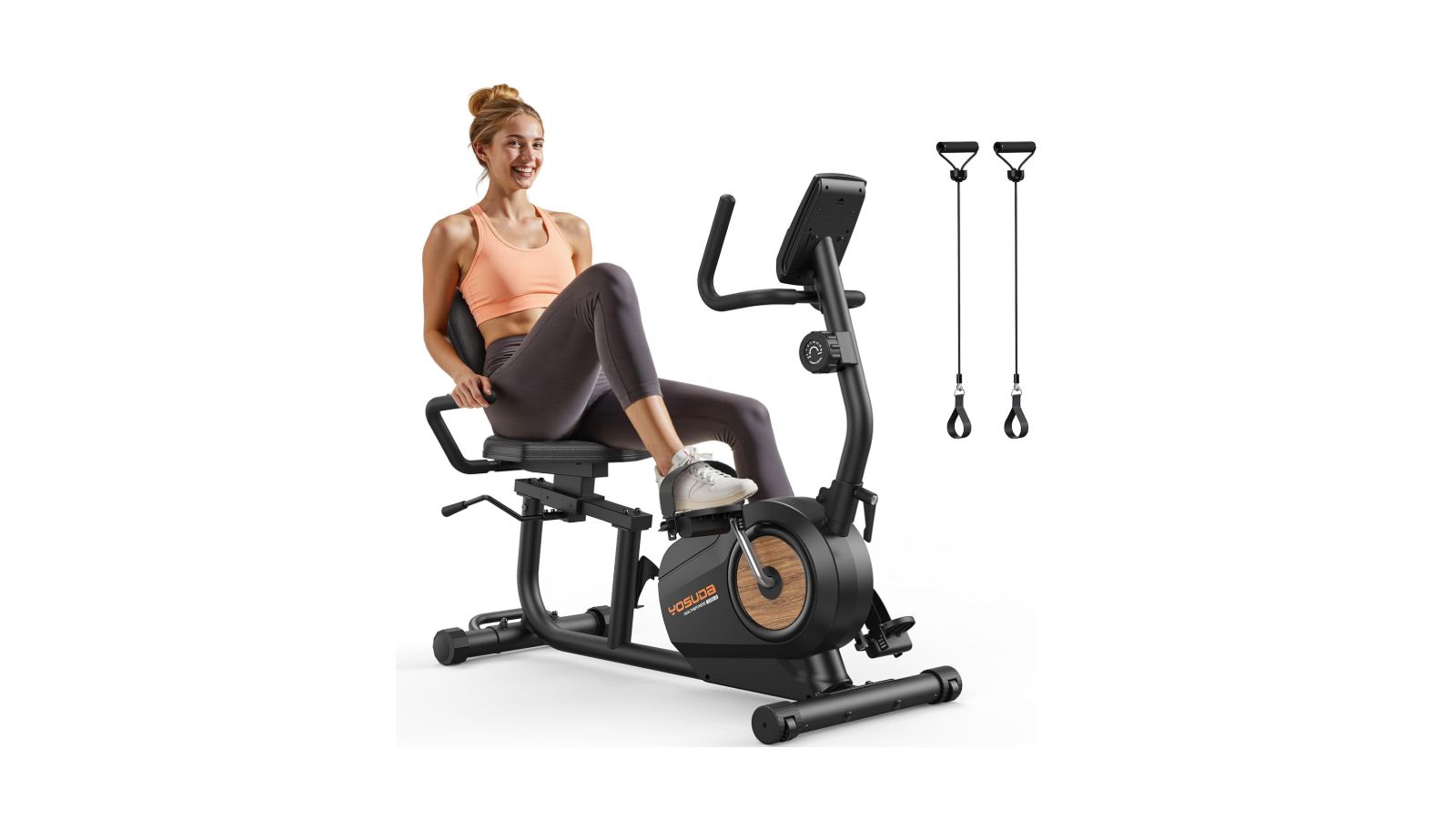FED FITNESS Smart Recumbent Exercise Bike Pro with APP, 350LB Capacity, 16-Level Magnetic Resistance, LCD Monitor and Pulse Sensors