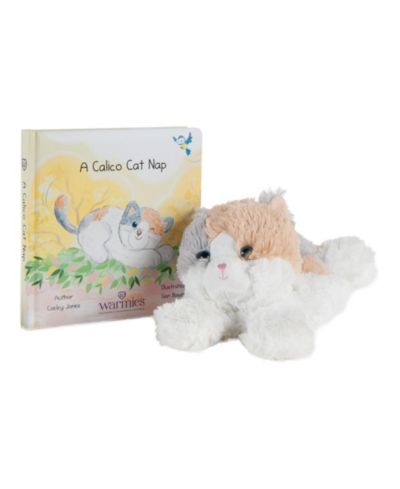 Intelex плюшевая игрушка Warmies для микроволновки 13" в виде кота калико и книга с картинками