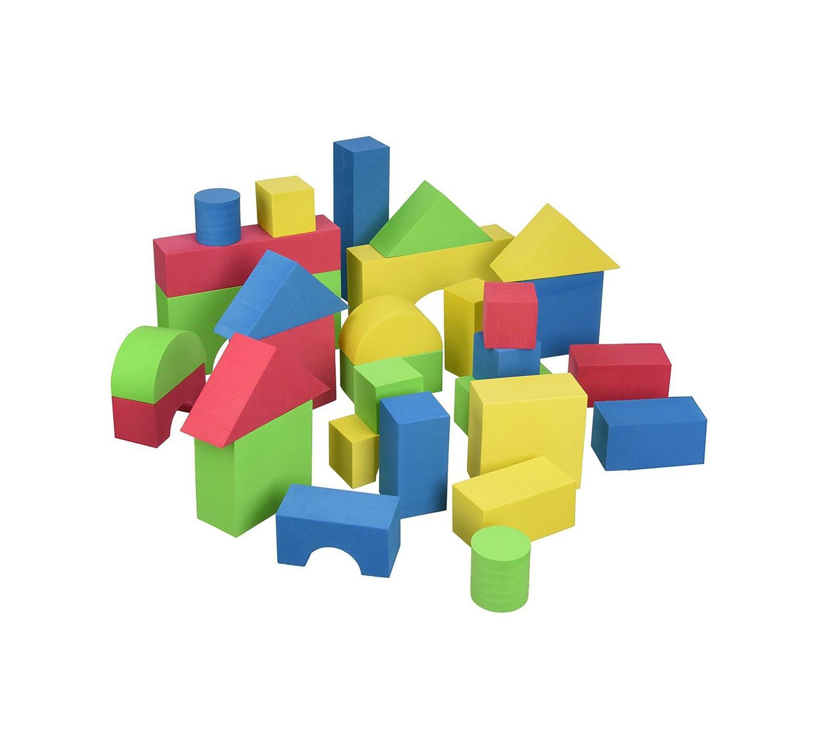 Edushape Edu-Color Soft Foam Stacking Blocks, 30-Piece Building Set, Ages 3+