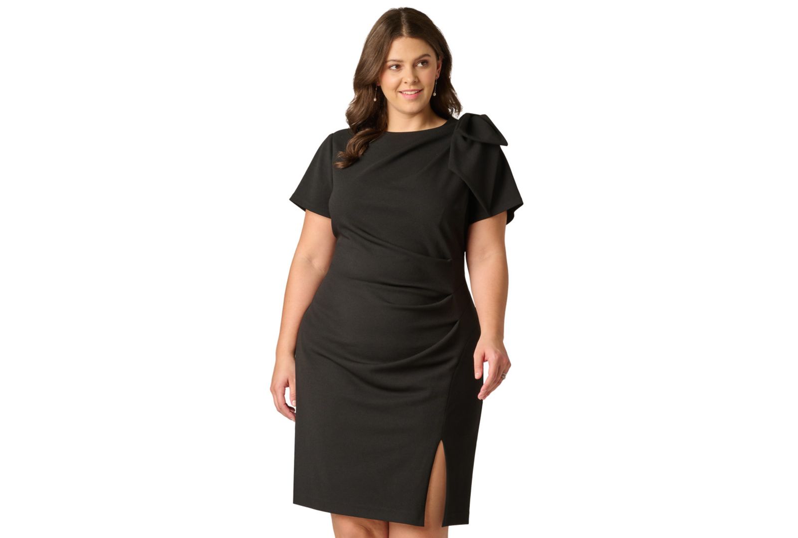 Платье Adrianna Papell Plus Size с плиссировкой и круглым вырезом