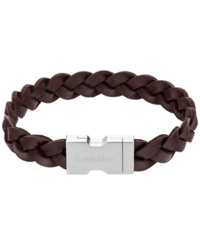 Calvin Klein Мужской кожаный браслет Industrial Hardware