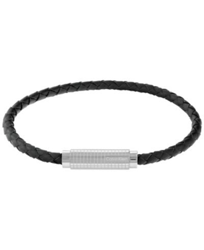 Calvin Klein Men's Modern Grid Leather Bracelet