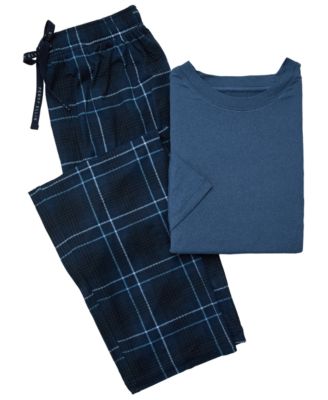 Perry Ellis Portfolio Men's Short-Sleeve Plaid T-Shirt and Pants, 2-Piece Set