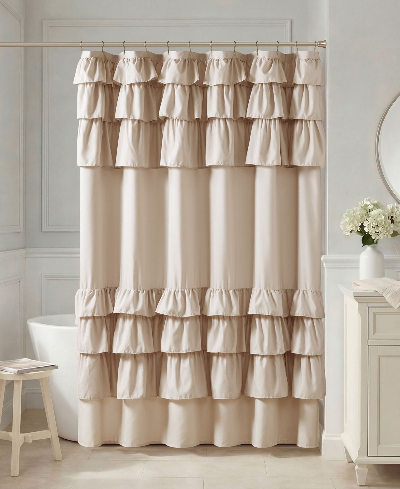Madison Park Grace Ruffled Shower Curtain, 72" x 84"