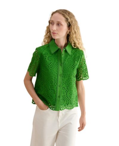 Hobbs London Women's Caroline Short Sleeve Loose Fit Shirt