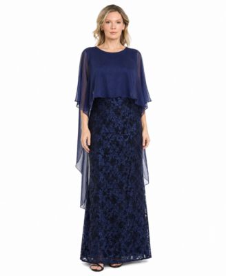 Женское платье R & M Richards Long Glitter Lace Boat Dress