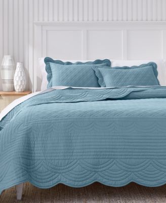 Комплект из 3 стеганых покрывал Charter Club Bailey Scallop Denim, Full/Queen