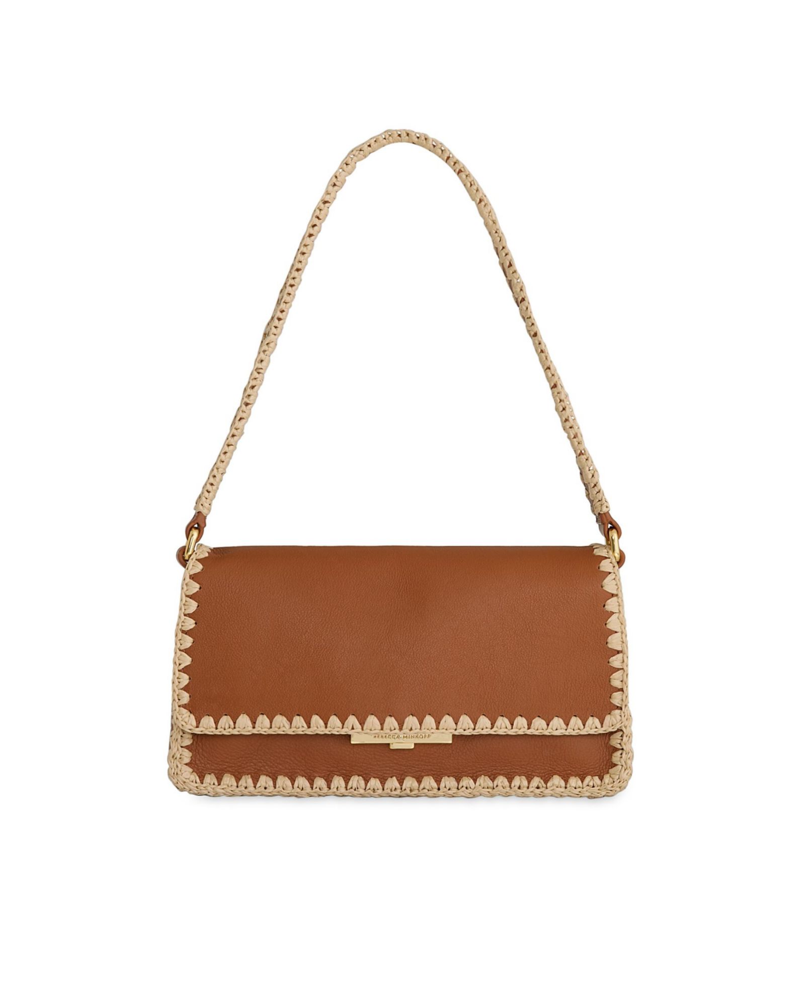 Rebecca Minkoff Berkley Flap Small Raffia Shoulder Handbag