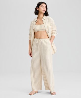 Брюки And Now This Women's Striped Wide-Leg