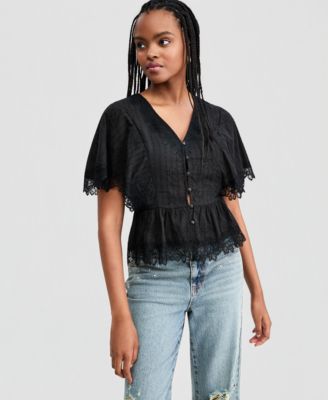 And Now This Women's Lace-Trim Peplum Top, Macy's Exclusive