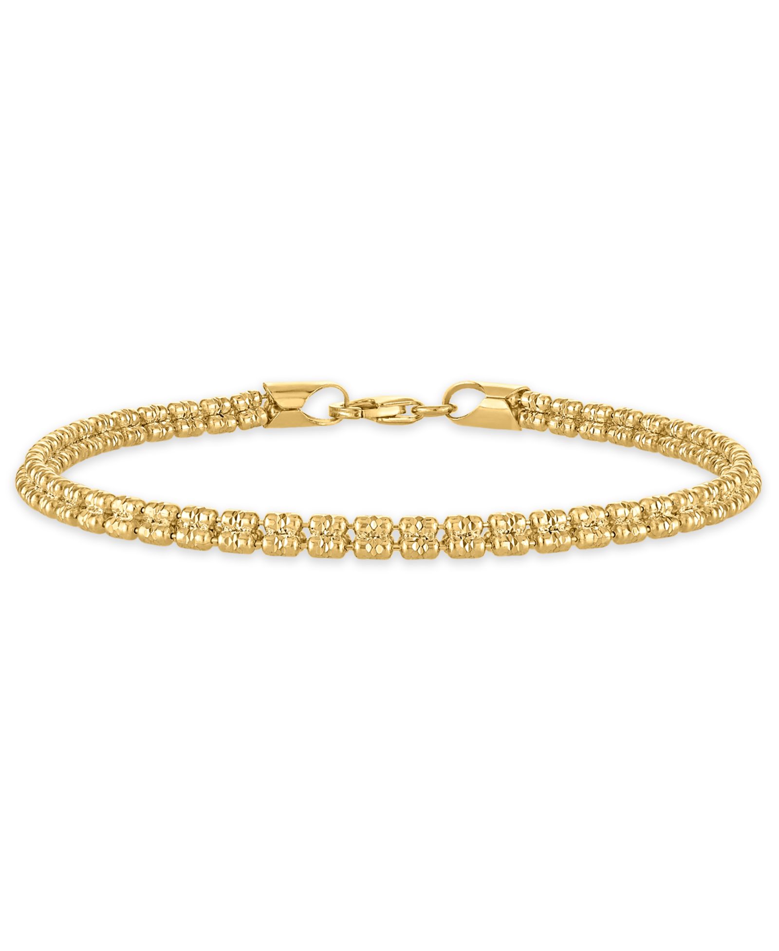 Мужской браслет Macy's Diamond-Cut Ice Chain в позолоченном стерлинговом серебре 14k Gold