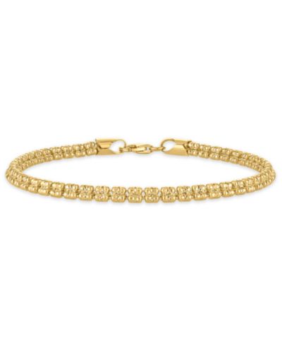 Macy's Men's Diamond-Cut Ice Chain Bracelet in 14k Gold over Sterling Silver