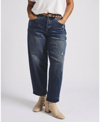 Женские джинсы Universal Standard Plus Size Lou с высокой посадкой и брюками-бочонками