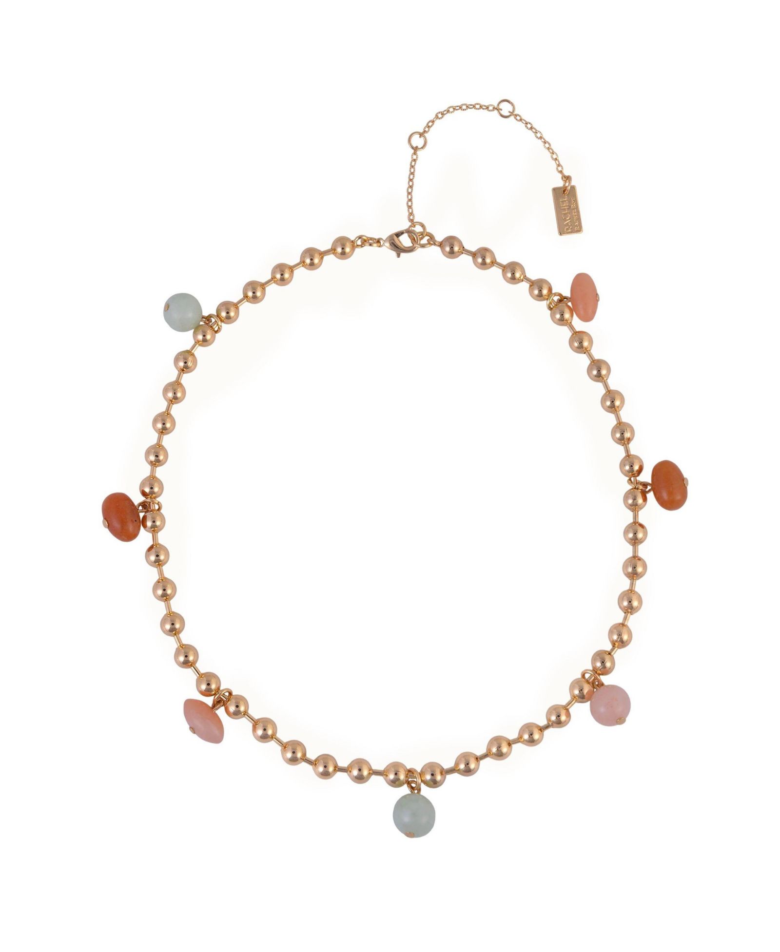 RACHEL Rachel Roy Bead Chain Necklace with Semi Precious Bead Accents Brass