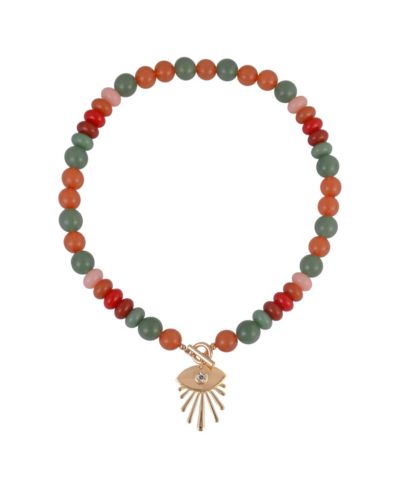 RACHEL Rachel Roy ожерелье с подвеской Evil Eye и бусинами Semi Precious Brass
