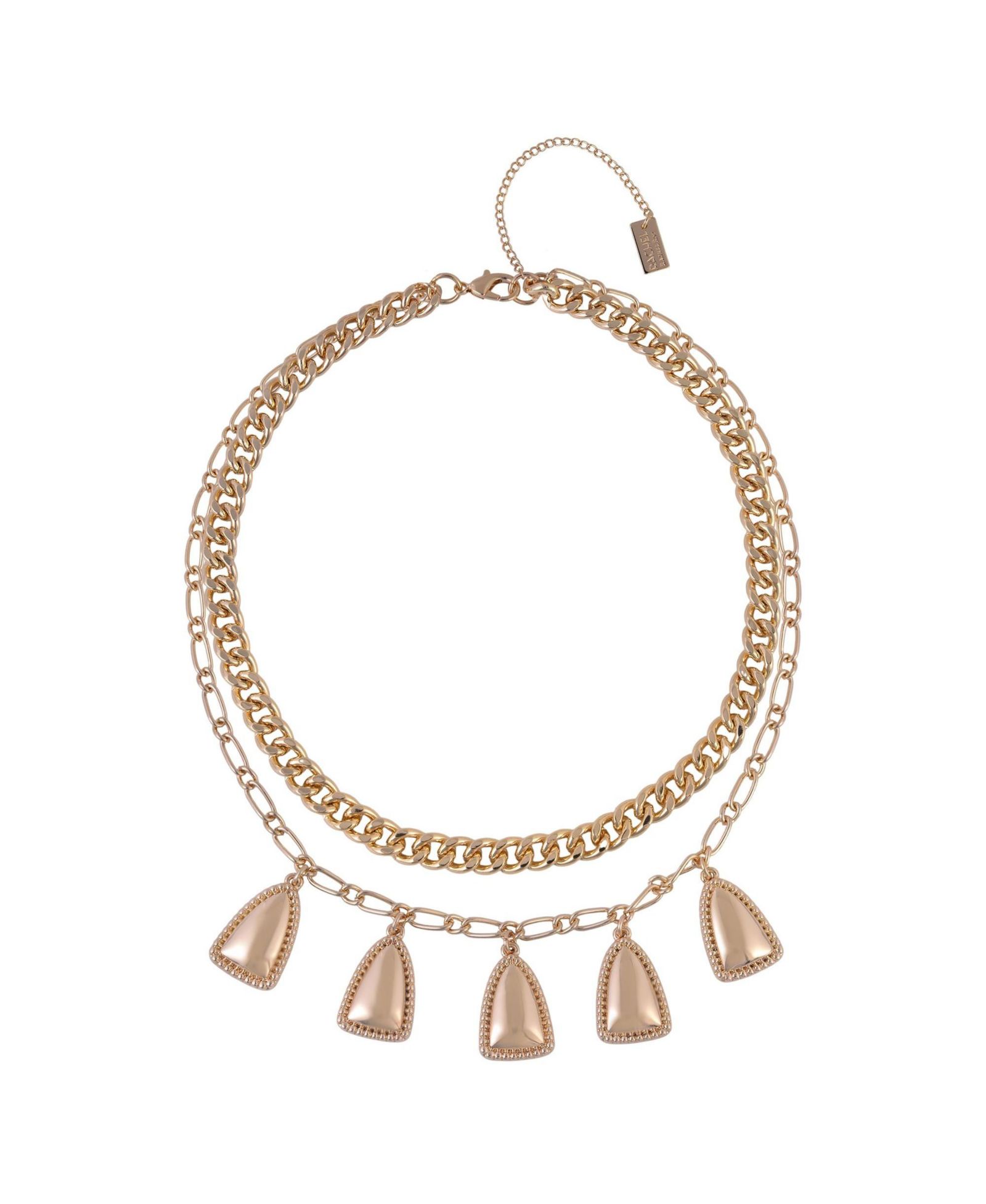 RACHEL Rachel Roy Tone 2 Row Layered Necklace with Drops Brass