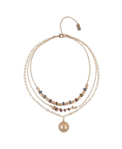 RACHEL Rachel Roy многорядное подвесное ожерелье Brass Tone