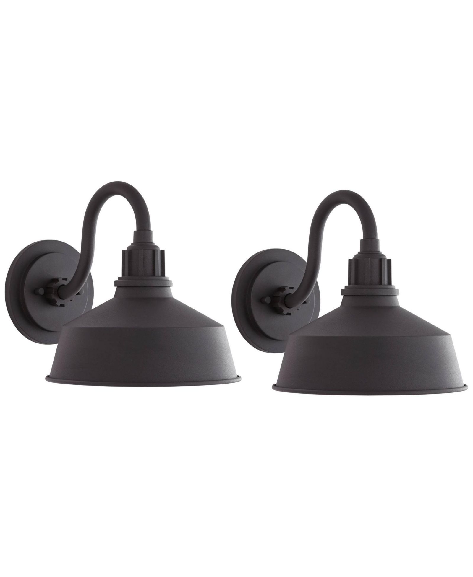Набор из 2 уличных настенных светильников Franklin Iron Works Arnett Rustic Industrial Outdoor Wall Light Fixtures Metal 10inches Downlight Shade for Post Exterior Barn