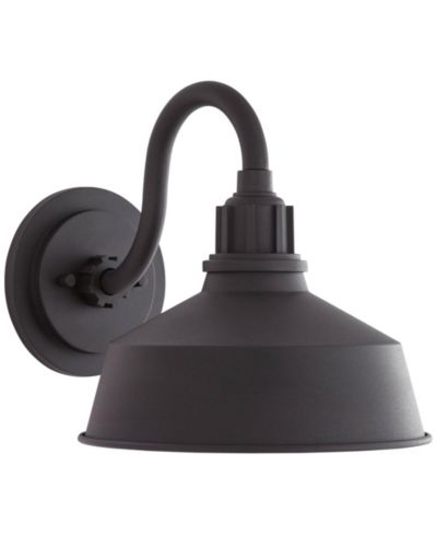 Franklin Iron Works Arnett Rustic Industrial Farmhouse Outdoor Barn Light Fixture  Gooseneck 10 1/2inches  for Exterior Deck House Porch Patio Outside