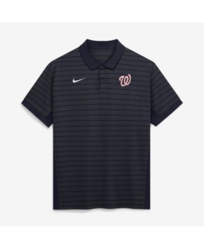 Nike Men's Navy Washington Nationals Authentic Collection Striped Victory Dri-FIT Polo Shirt