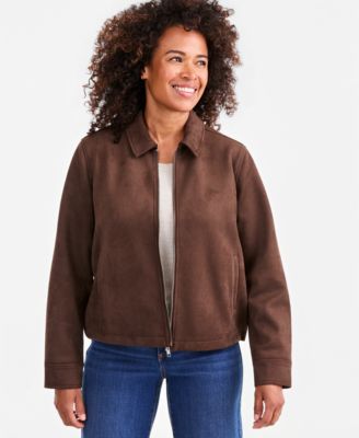 Style & Co Women's Faux-Suede Bomber Jacket, Macy's Exclusive