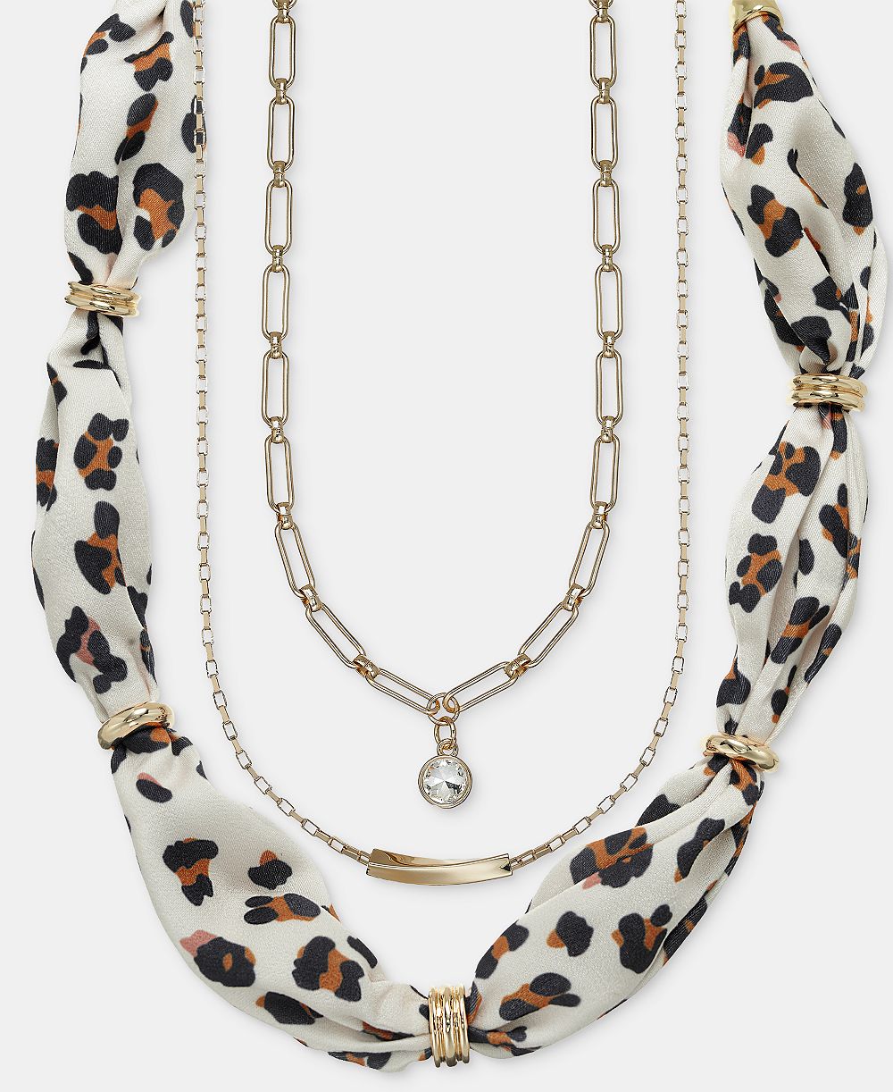 Ожерелье On 34th Leopard Scarf Three-Row Layered