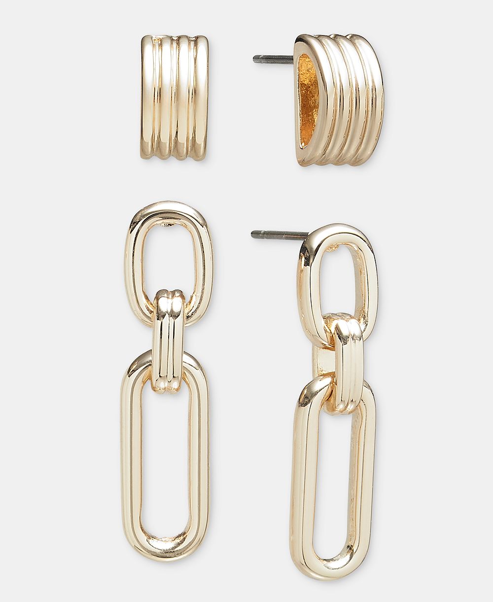 Серьги On 34th Textured Stud & Link Drop, 2-Piece Set