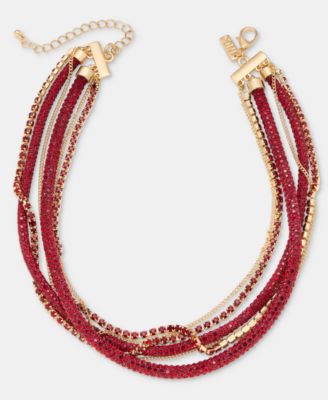 I.N.C. International Concepts Glass Crystal Twisted Layered Link Necklace, Macy's Exclusive