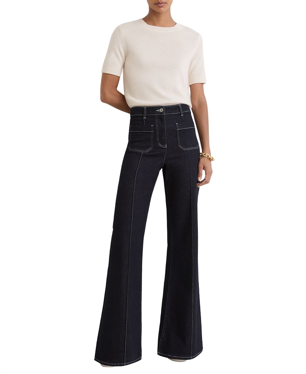 REISS Women's Stevie Crewneck Short-Sleeve Cashmere T-Shirt