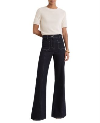 REISS женская кашемировая футболка с круглым вырезом и коротким рукавом Stevie