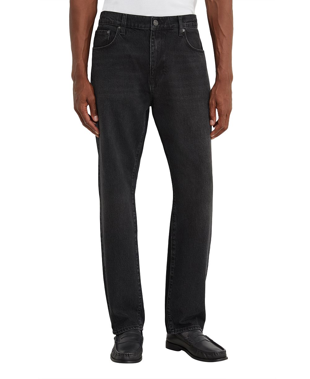REISS Men's Dylan Relaxed Straight-Leg Dark Wash Jeans