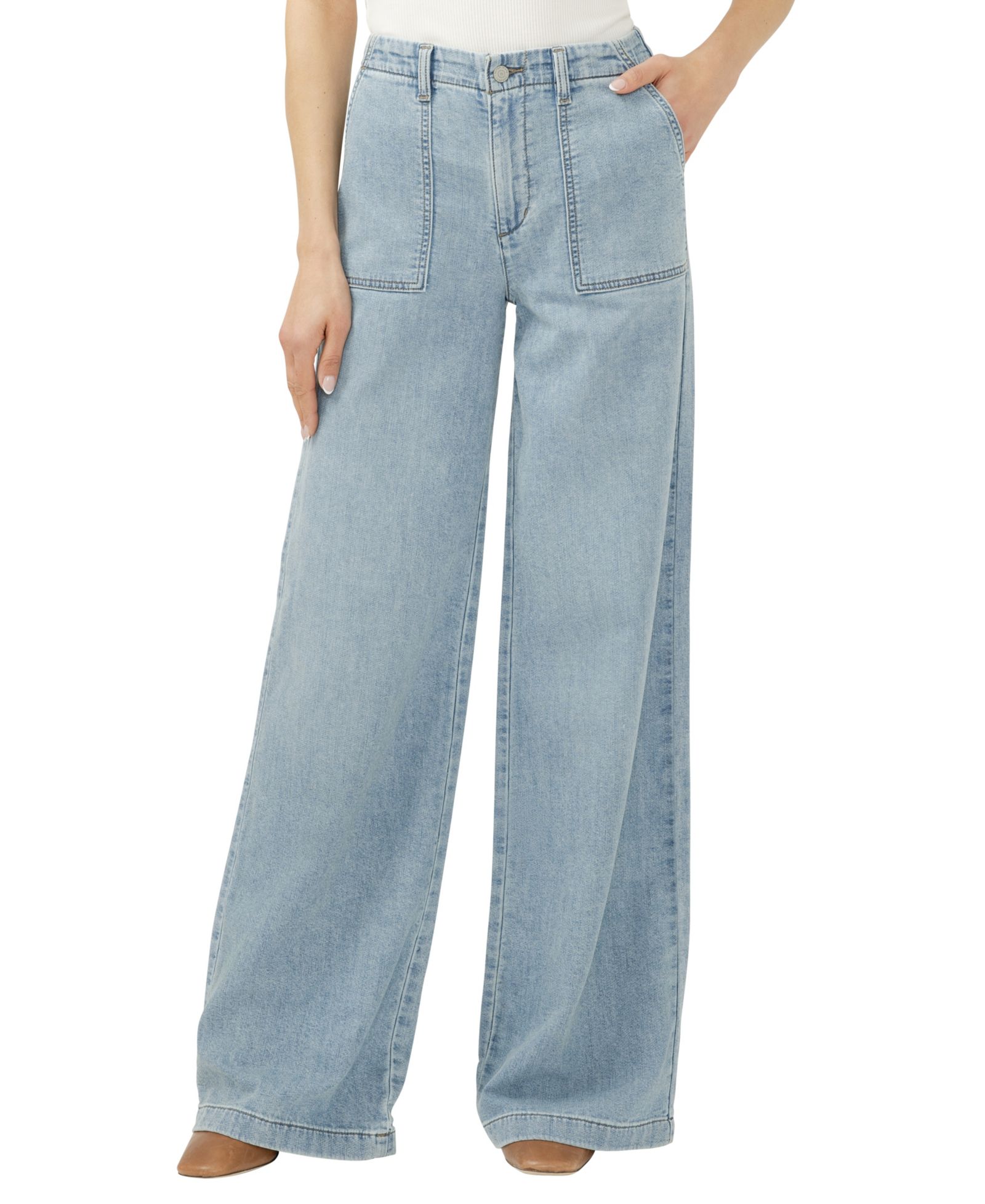 Silver Jeans Co. Women's Wide-Leg Knit Flex Jeans