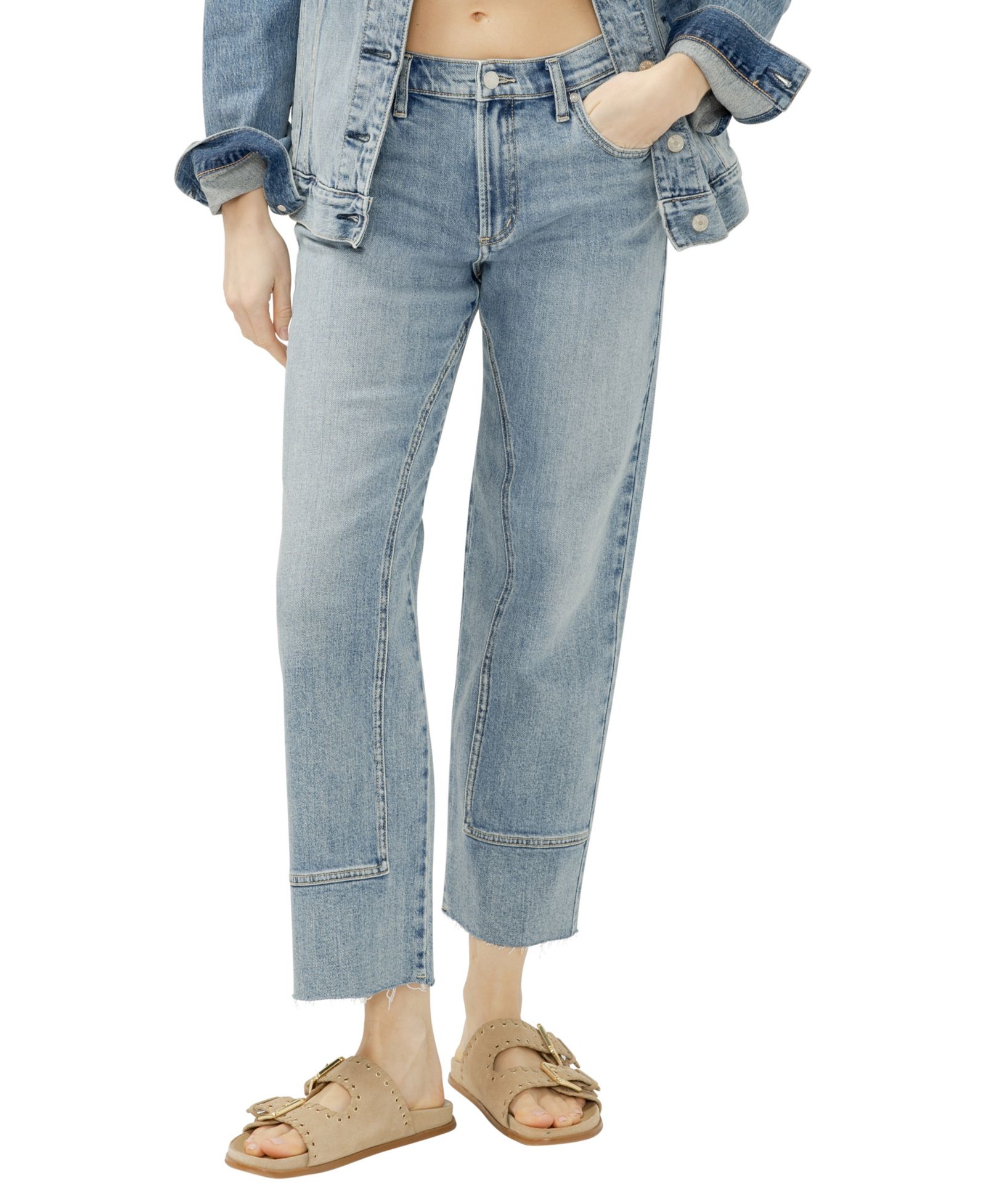 Женские джинсы Silver Jeans Co. Western Relaxed Straight-Leg